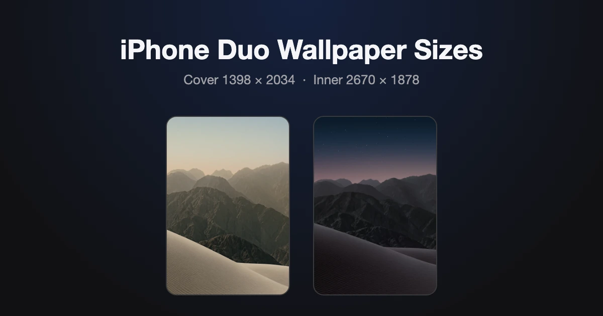 iPhone Duo Wallpaper Size Guide: Cover and Inner Dimensions